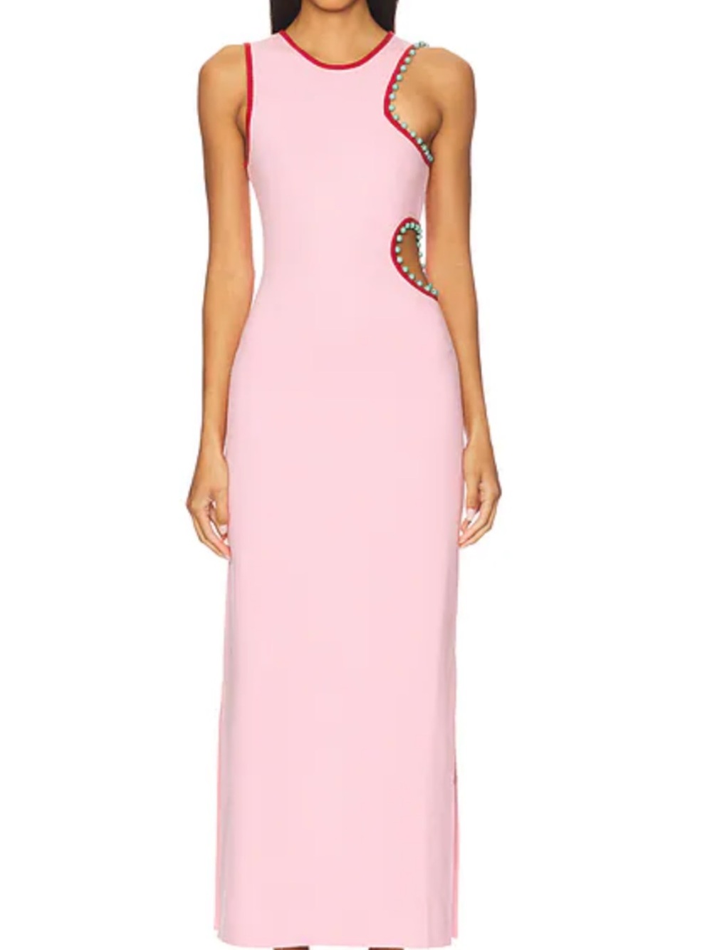 NWTretail $258. #theWolfgang #Reclectic Sleeveless Pink Cutout Midi Dress Trim - Picture 2 of 8